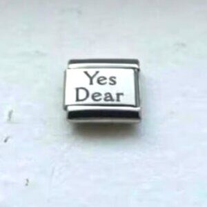 Yes Dear laser 9mm stainless steel Italian charm bracelet link new